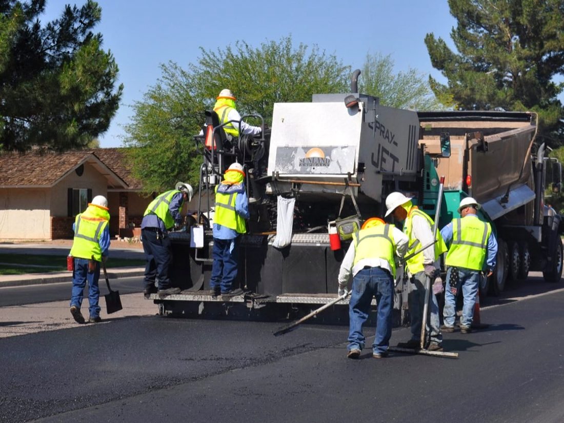 Pavement crew at work in the Springfield metro